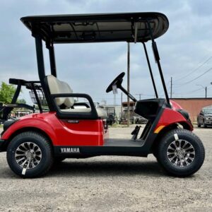 "QuieTech EFI engine of the 2024 Yamaha Drive2 golf cart showcasing advanced fuel-efficient technology."