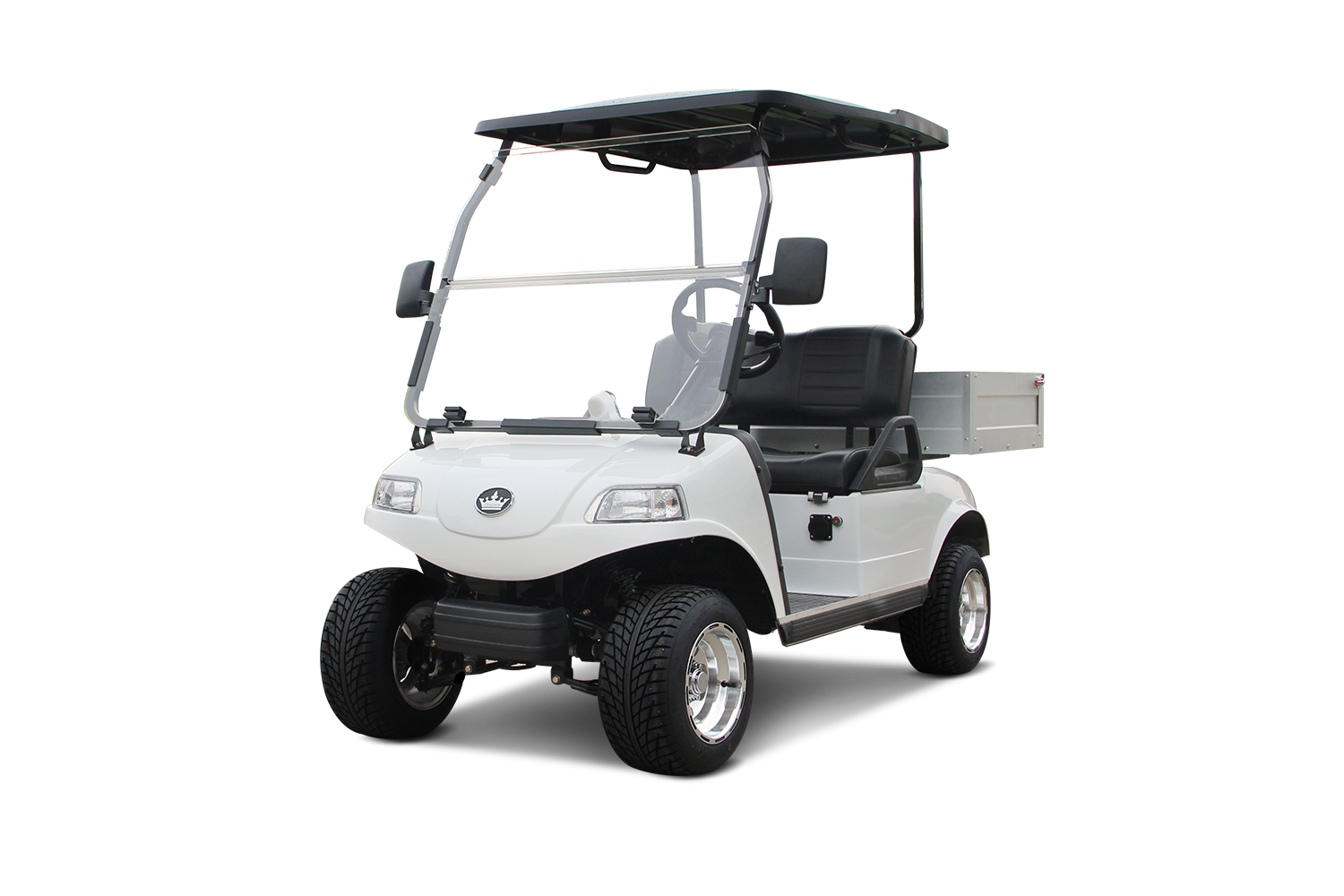 "white turfman 200 cart in display"